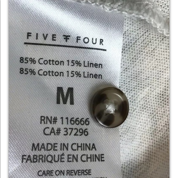 ROBERT GELLER Shirt Henley Linen Cream Gray Beige - Picture 9 of 9